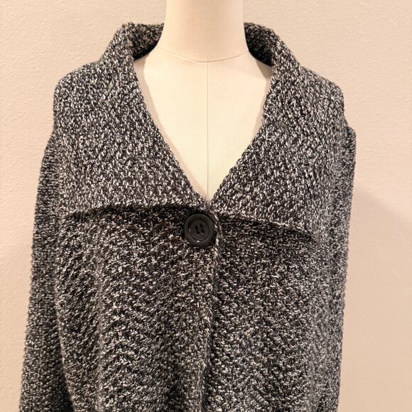JM Collection Gray Marled Knit Cardigan Sweater Women 3X Cozy Workwear Plus Size - Picture 3 of 7